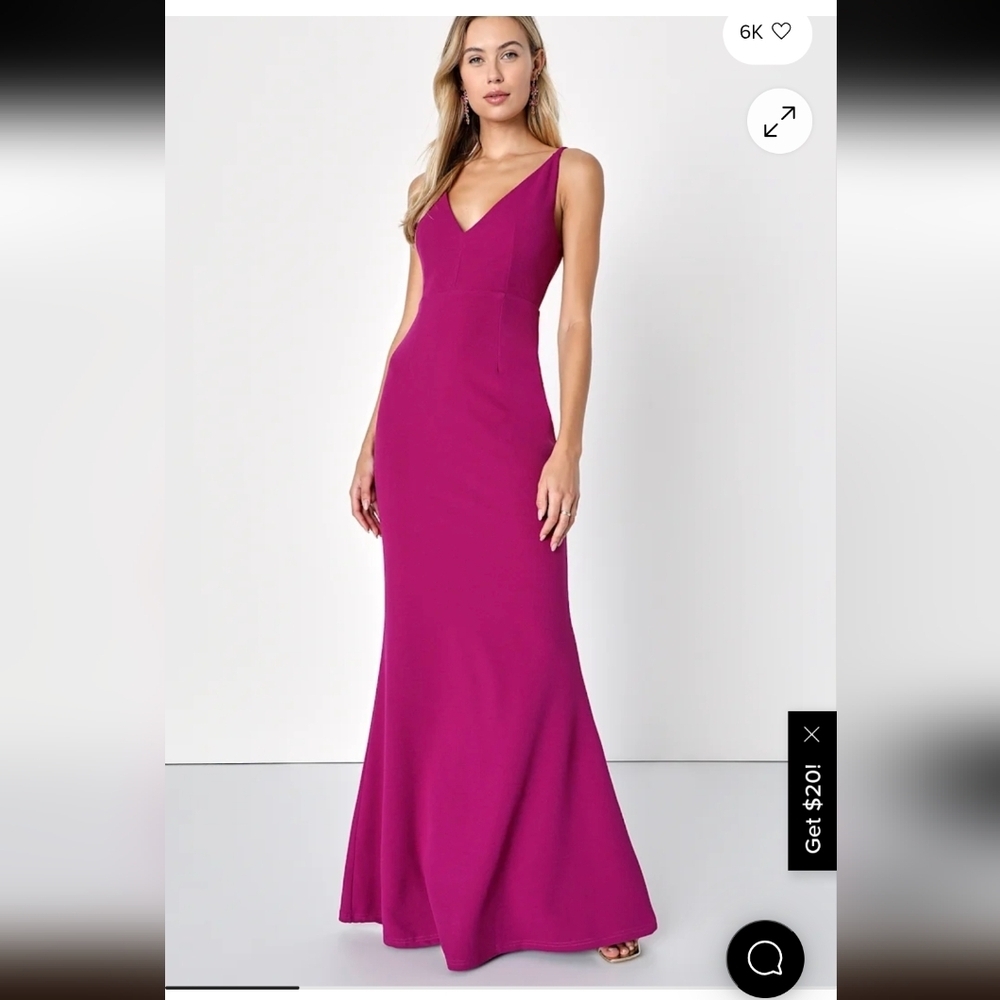 Lulu's,Melora Elegant Magenta Evening Gown, Size M